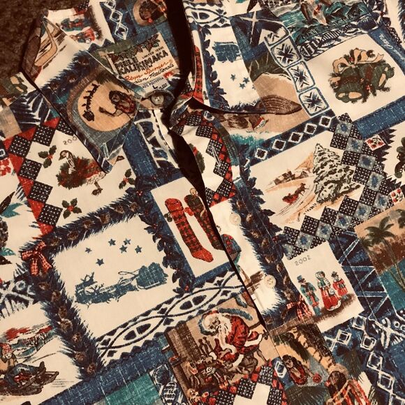 Vintage 2002 Reyn Spooner Hawaiian Shirt Mele Kalikimaka Christmas-Never Worn-L - Picture 3 of 6